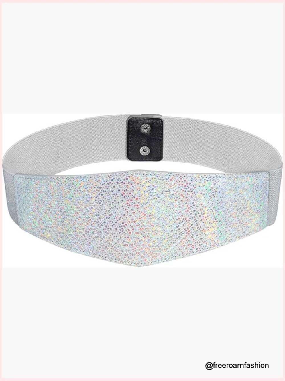 Wide Stretchy Corset Waist Belt for Dresses Sparkle Fish Scale